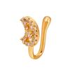 Crown Clip On Fake Piercing For Women Body Jewelry Girl Star Copper Cuff Nose Ring Ear Clip Nose Heart Earring Gift  Unique
