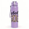 1PC Baseball Mom Leopard Sport 750ml Color Plastic Sports Water Bottle Leakproof Flip Straw Lid Suitable for Sports Office Home Use