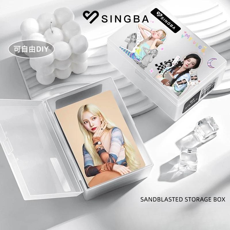 Frosted Clear Flip Storage Box от SINGBA, пылезащитный органайзер большой емкости для фотокарточек, коллекционных карточек, наклеек, протекторов для карт