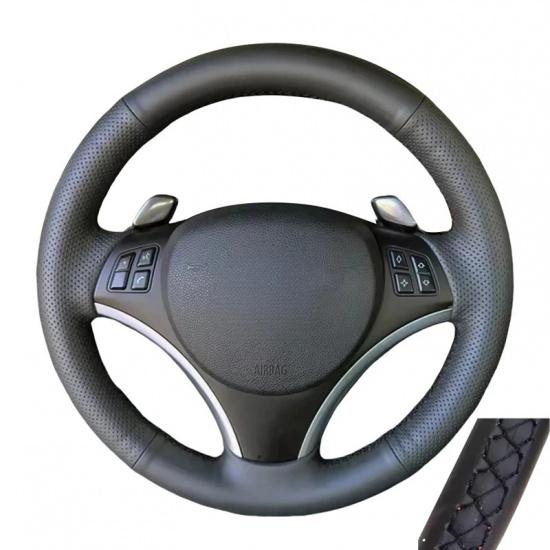 Car Steering Wheel Cover Non-slip Leather Braid Car Accessories For BMW 1 Series E81 E82 E87 E88 3 Series E90 E91 E92