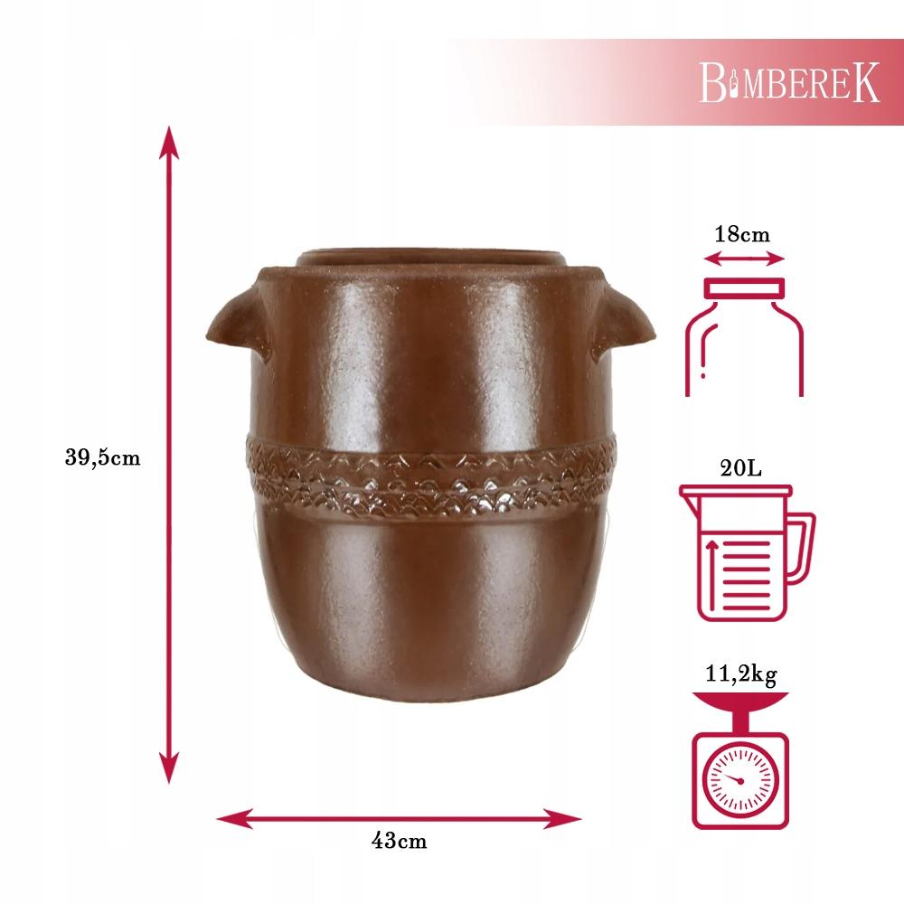 STONEWARE BARREL 20l traditional stoneware FOR PICKLING CUCUMBER AND CABBAGE