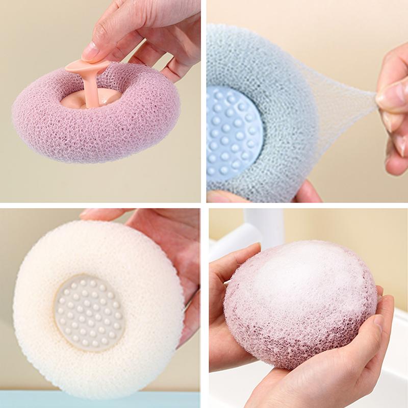 Круглые мягкие ручные шарики-губки для ванны, щетка для чистки душа, очиститель для тела, скрабберы, шарики для ванны, аксессуары для ванной комнаты