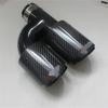 Universal Pair Left + Right Glossy 100% Real Carbon Fiber 63mm In 89mm Out Car SUV Dual Pipe  Exhaust Pipe Tail Muffler Tip Full Black