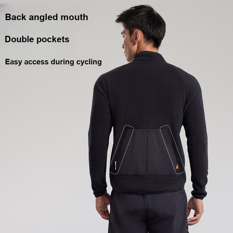 Li Ning Long Sleeve Jacket Warm Fleece Cycling Mountain Road Riding Suit Men Jackets Black LCUY071-1
