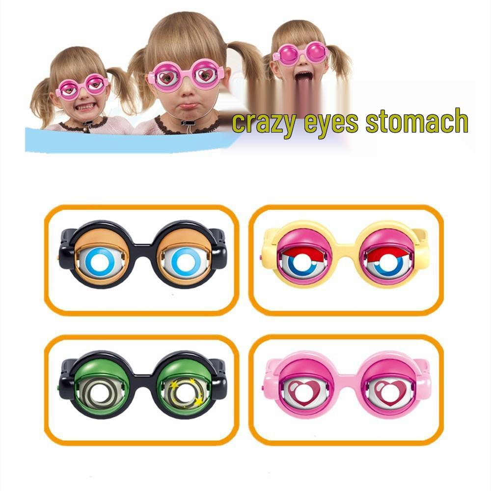 New Funny Crazy Glasses: Blink and Prank with Pull String - Perfect for Kids' Fun!