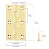 8 Pcs Solid Brass Butt Hinges with 48 Pcs Screws for Furniture, Cabinet, Drawer, Wood Box - Heavy Duty Folding Hardware