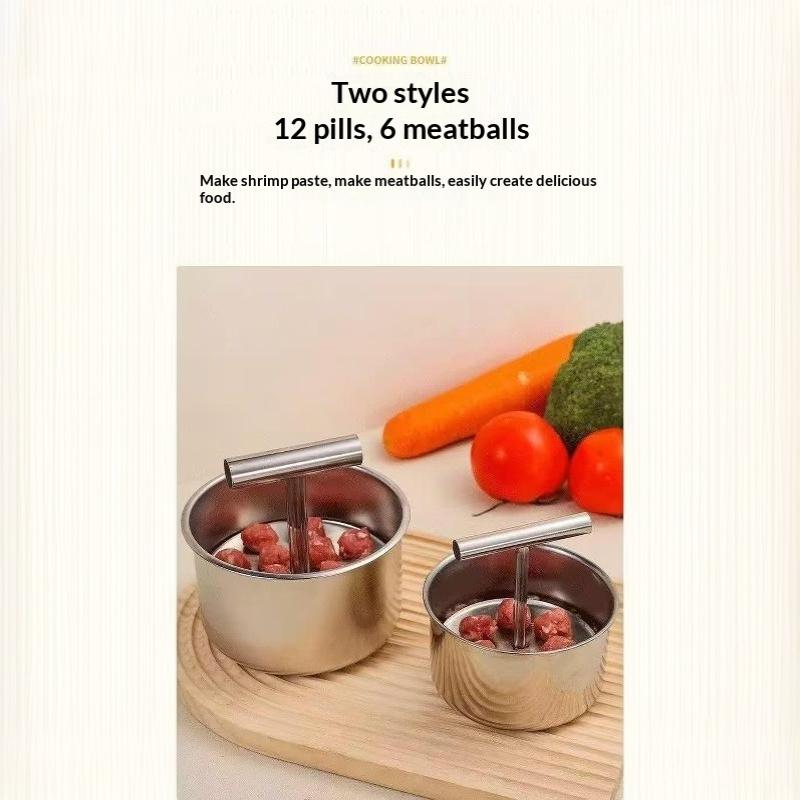 Stainless Steel Meatball Maker Non Stick Non Slip Handle Rust Proof for Home Kitchen Meat Fish Ball Making Tool