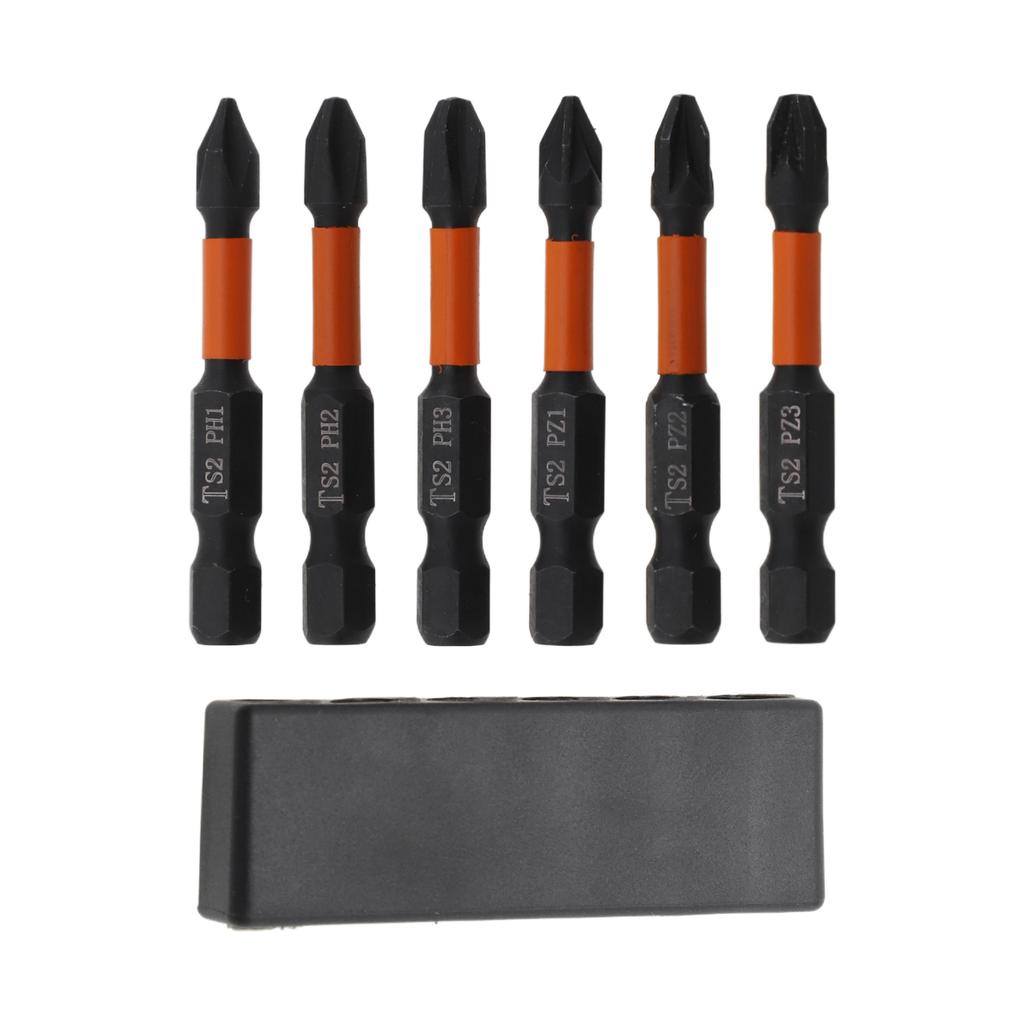 6pcs Magnetic Cross Screwdriver Bits Set PH1 PH2 PH3 PZ 1 PZ 2 PZ3 1/4 Hex Screw Driver Bit Screwdriver Bit Holder Hand Tools