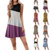 Women's Casual Fashion Round Neck Sleeveless Print Short Dress