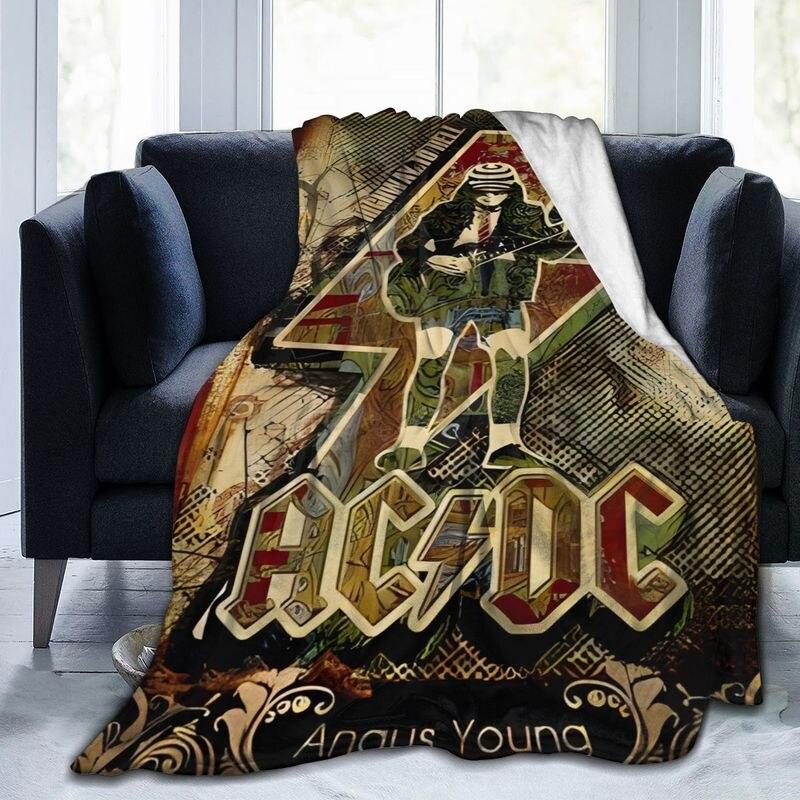 Новое 3D-печатное одеяло AC/DC Rock Band, мягкое фланелевое одеяло-плед, теплое одеяло из шерпы, для всех сезонов, для кроватей, дивана, офиса