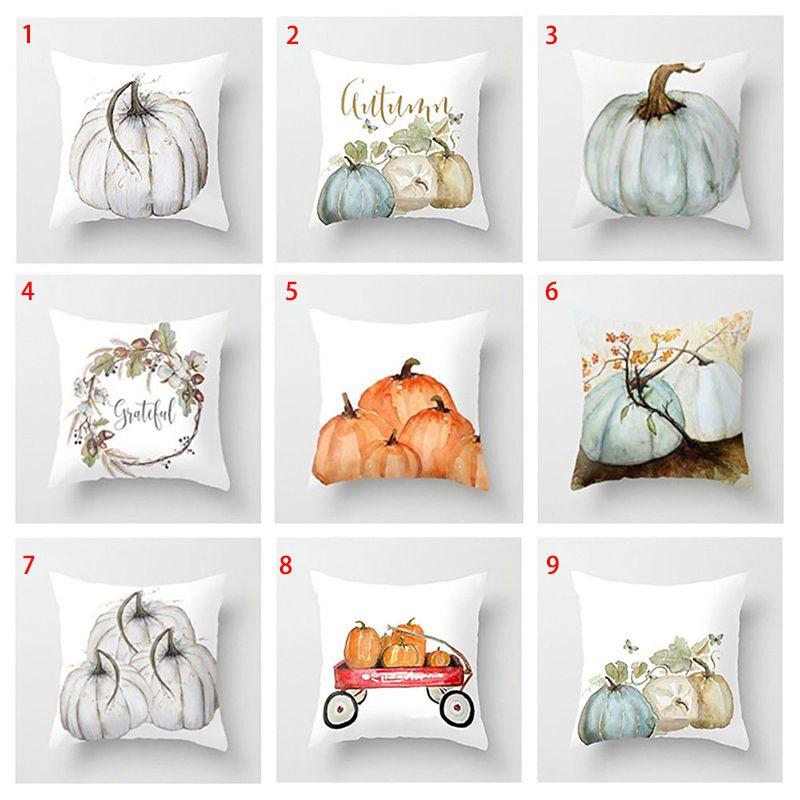 Classic Watercolor Pumpkin Cushion Cover Pillow Case For Timeless Halloween And Thanksgiving Decor