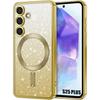 Case for Samsung Galaxy S25 Plus (S25+) with Magnetic Ring - Sparkling Protection - Gold