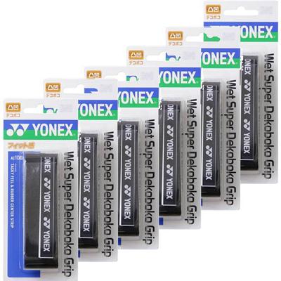 YONEX Wet Super Bumpy Grip 1 шт. x 6 шт. одного цвета, черный AC104-007-6SET