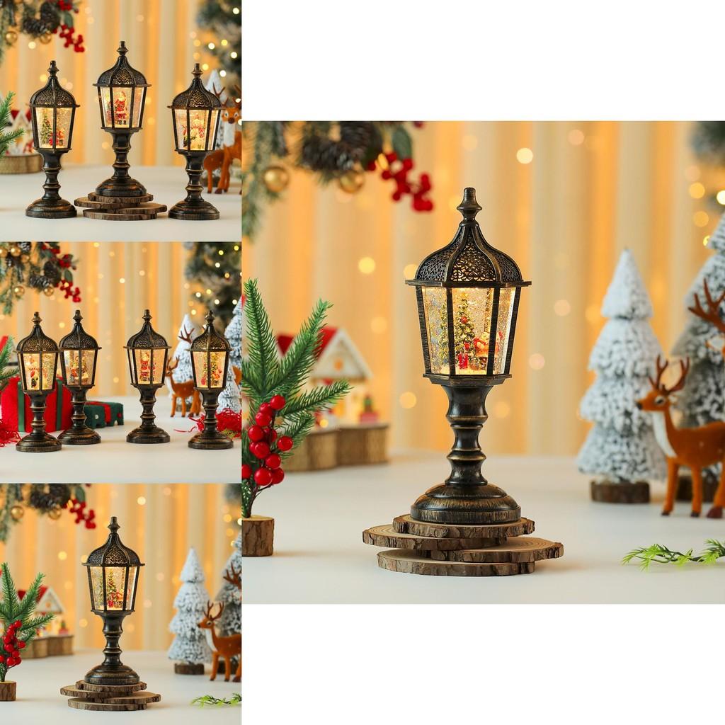 Рождественская фигурка снеговика Винтажная настольная лампа со светом, музыкой и снежным эффектом для праздничного декора