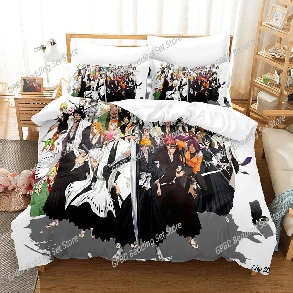 Модный аниме 3D Набор постельного белья The Bleach 3D Пододеяльник Наволочки Односпальный Twin Full Queen King Размер Домашний Декор Одеяло Подарок для Мальчиков Q