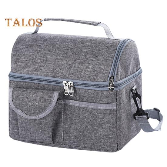 Lunch Tote Bag Double Layer Fresh-keeping Washable Convenient Hand-carried Thermal Insulation Lunch Tote Bag Household Supplies