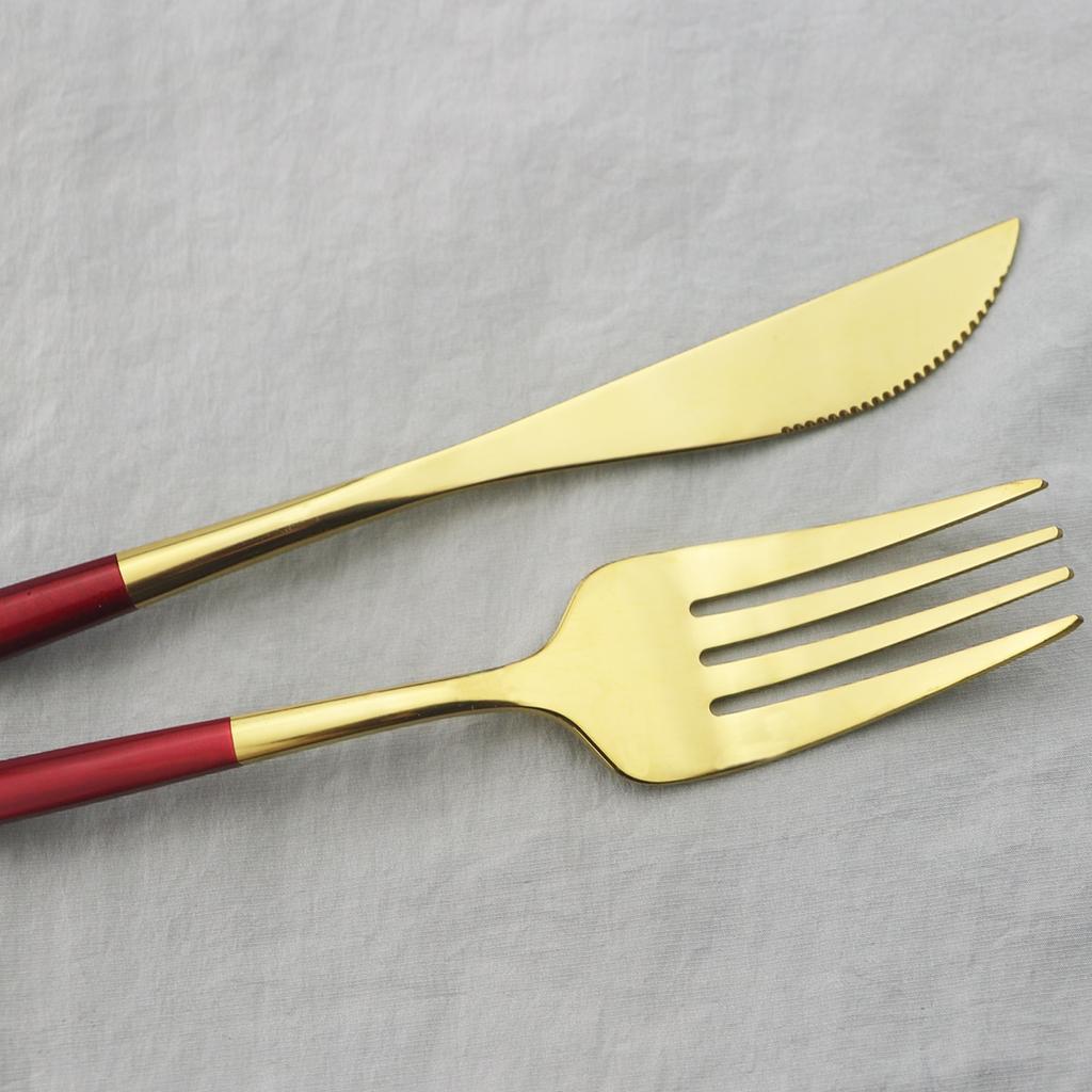 24Pcs Stainless Steel Dinnerware Cutlery Set Knives Forks Coffee Spoon Dinner Tableware Kitchen Utensils Flatware Set