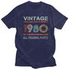 Classic Vintage Born In 1980 Tshirt Unisex Short Sleeve All Original Parts Tee Shirt 40 Years Old 40th Birthday Gift Cotton Tshirt