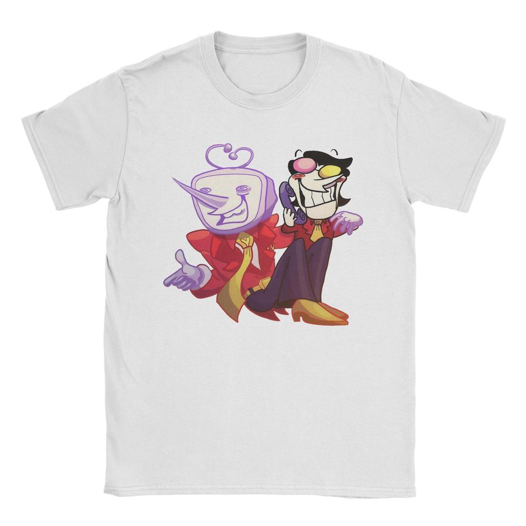 Men's T-Shirts Deltarune Spamton and Tenna Vintage Pure Cotton Tee Shirt Short Sleeve T Shirt O Neck Clothing Plus Size