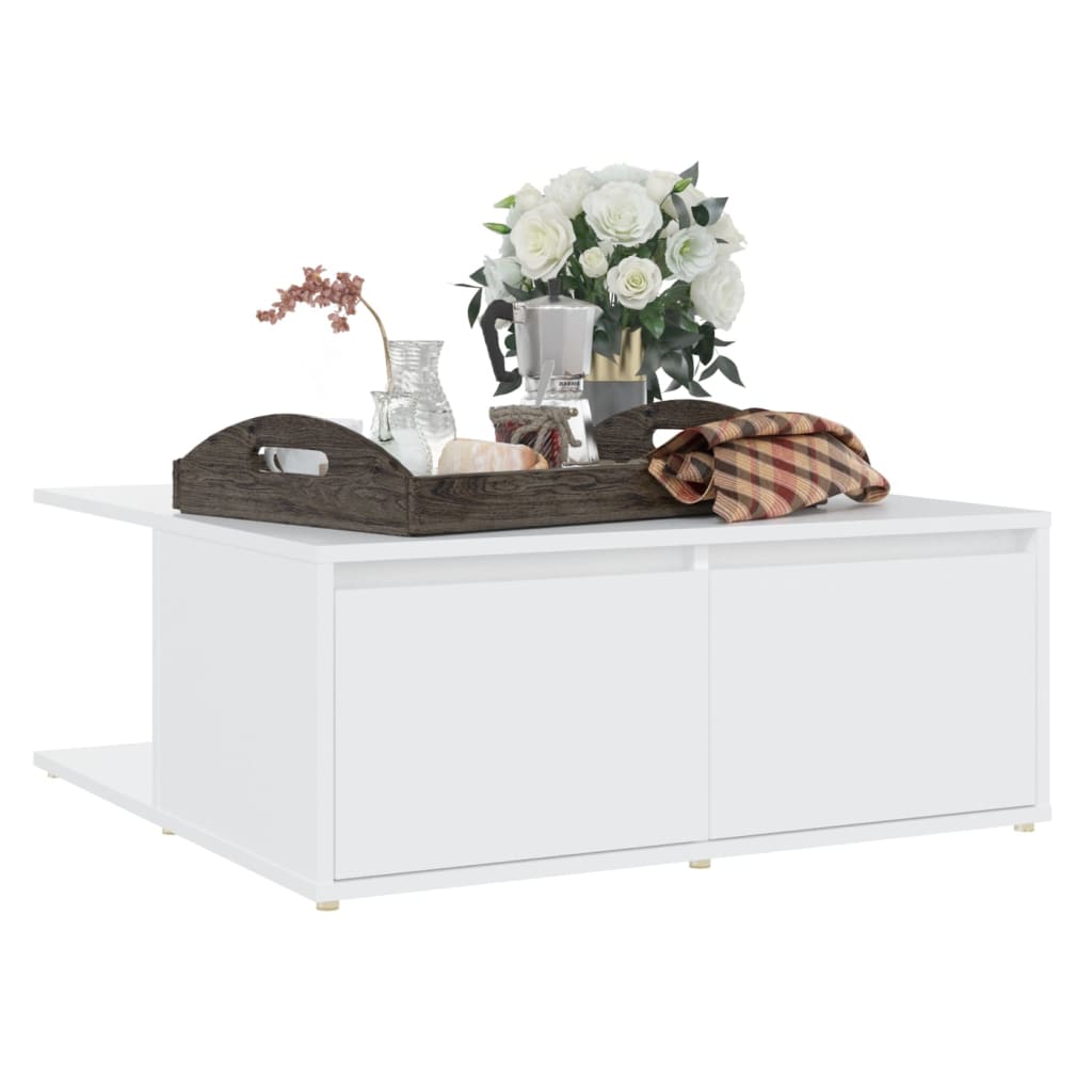 White Coffee Table 80 x 80 x 31 cm Engineered Wood