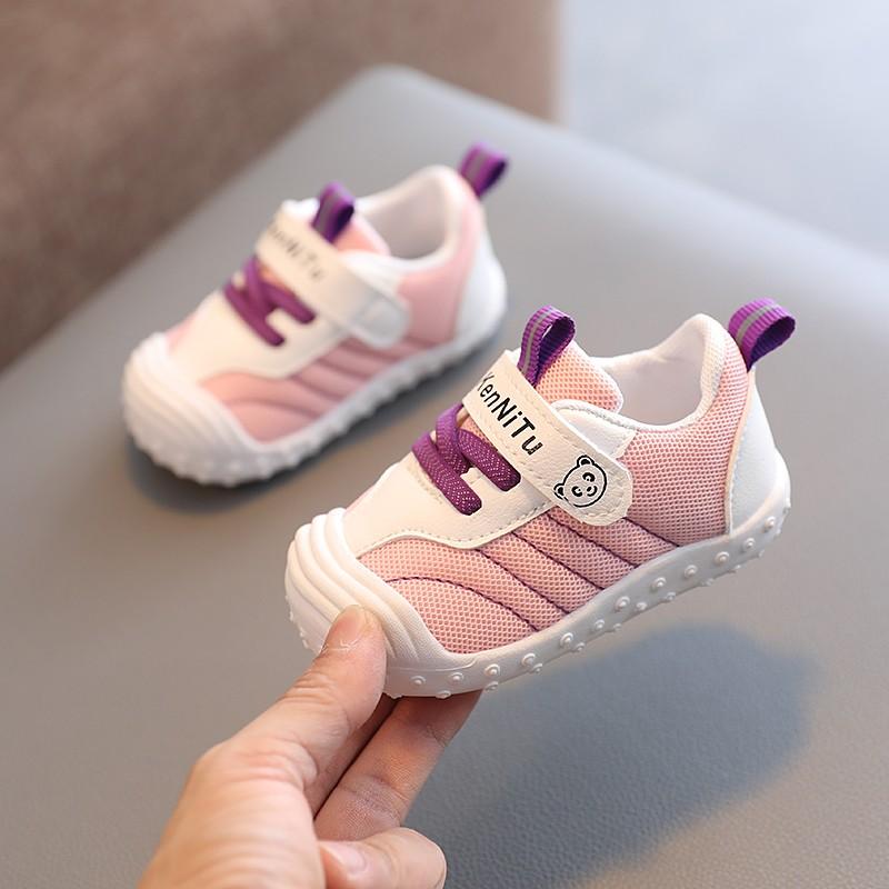 Baby Walking Shoes Toes Capped Non-slip Toddler Kids Flat Shoes Non-slip 2025 New Fashion Boys Girls Sneakers Size 15-25 Comfort
