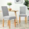 Light Gray Thick Gray Checkered Chair Cover