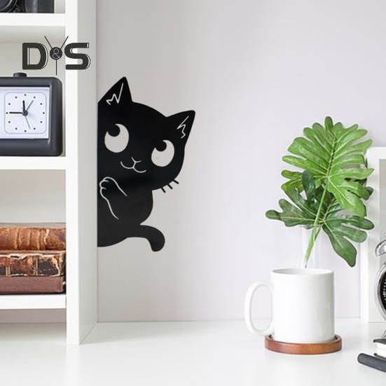 Черная кошка садовый знак металлический силуэт прячущегося кота украшение фермерский дом наружное украшение для любителей кошек двор домашний интерьер декор