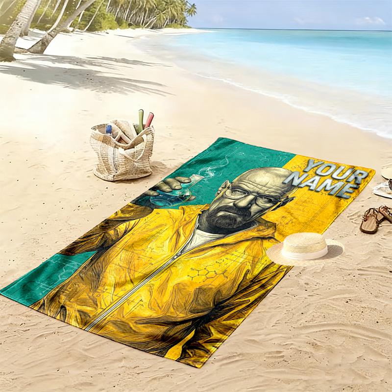 Name Custom Breaking Bad Print Beach Towel, Large Soft Quick Dry Towel for Beach Camping Swimming