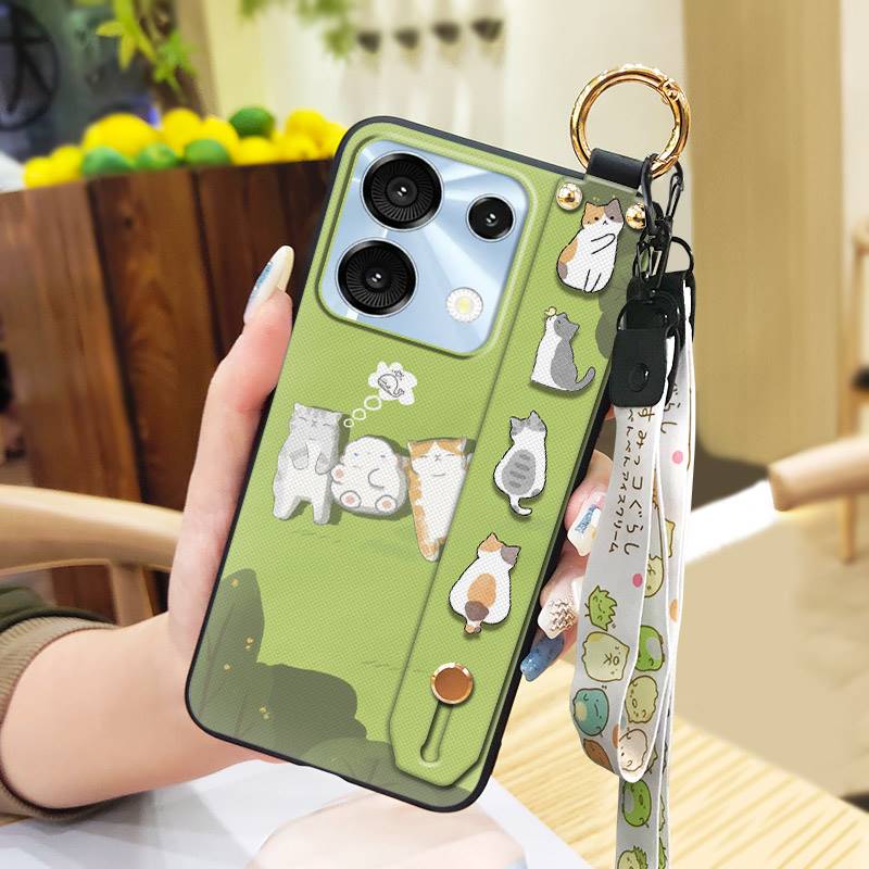Cute Ring Phone Case For UMIDIGI G9 5G/Note9 5G Durable Fashion Design Back Cover Anti-knock Wrist Strap Shockproof