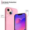 Защитный чехол - E.F.CONNECTION - для iPhone 14 Plus - Розовый силикон - Гибкий - 2 закаленных стекла