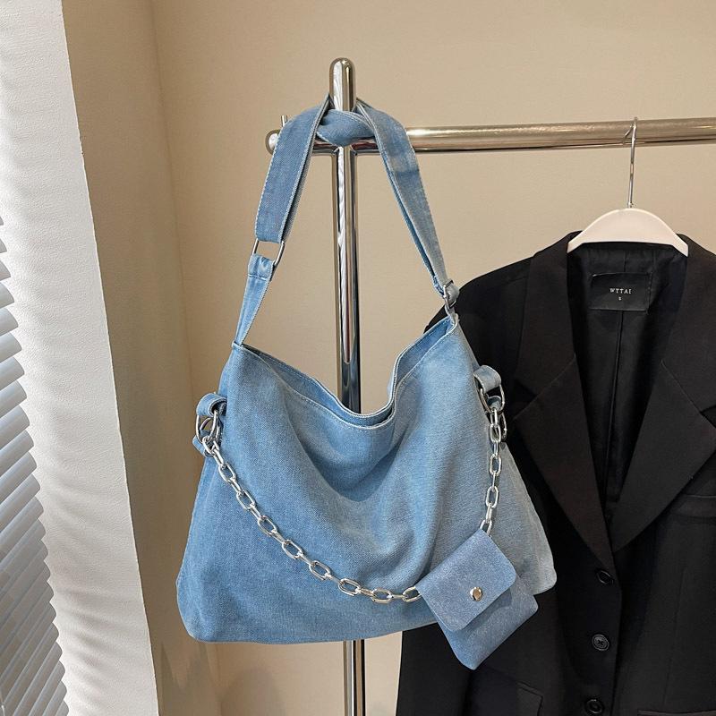 Сумка большой вместимости женская простая зимняя новая модная на плечо сумка-мессенджер ретро джинсовая повседневная сумка-тоут на плечо