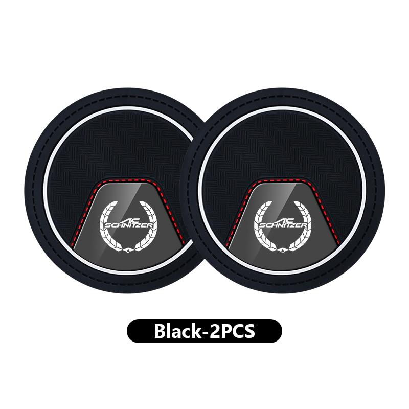 AAACE1 2Pcs Car Cup Mat Anti-Slip Drink Coaster Interior Cup Holder Pad For BMW Performance Alpina iX7 X1 X2 M3 M6 X3 X4 X5 X6 E62