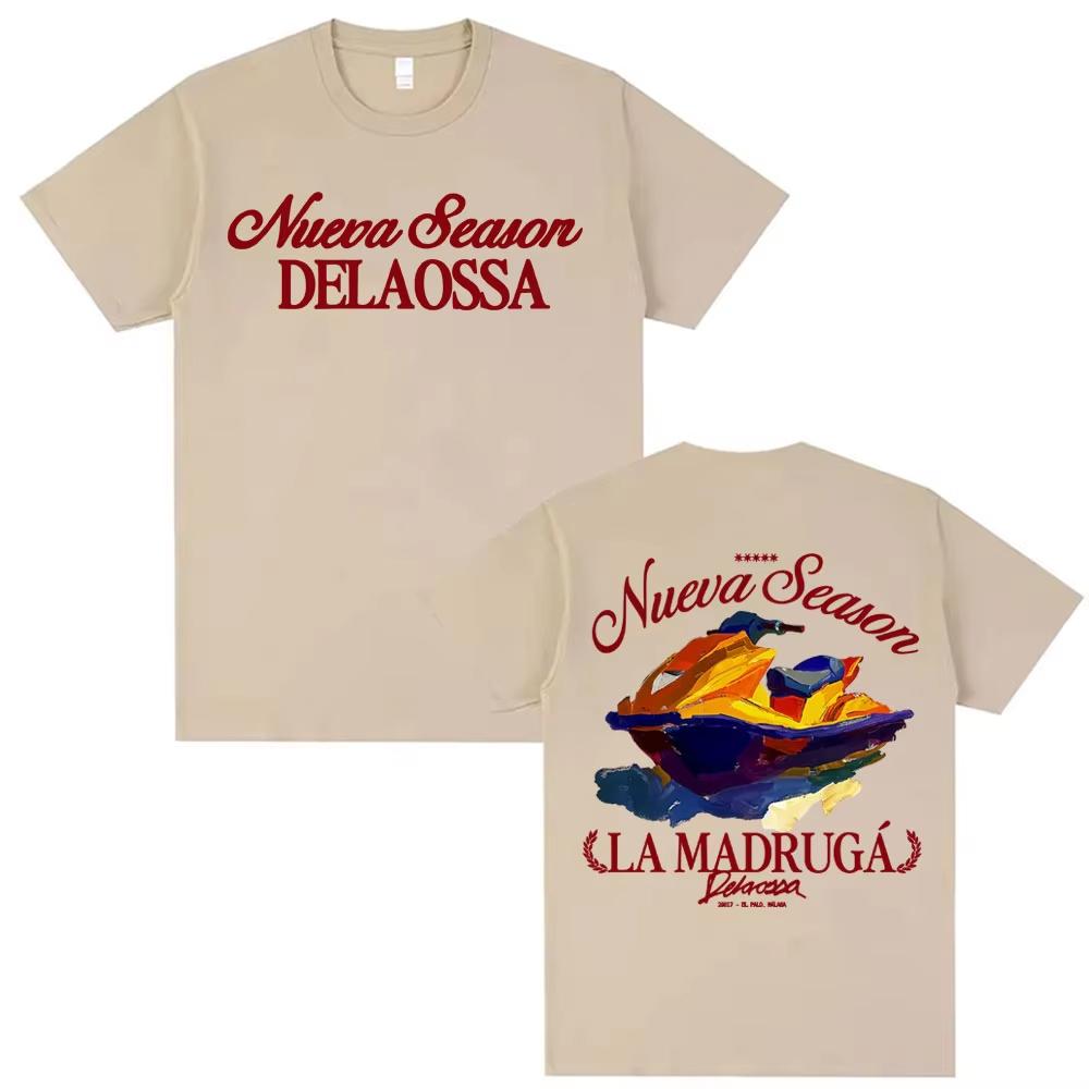 Rapper Delaossa NUEVA SEASON La Madruga Merch Tshirts Men Women Fashion Vintage Style Short Sleeve Springsummer Streetwear