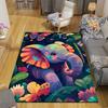 1Pc Colorful Elephant Garden Rug, Office Carpet Indoor Outdoor Doormat, Non-Slip, Comfortable, Living, Christmas Halloween,  Xmas Gift G1144