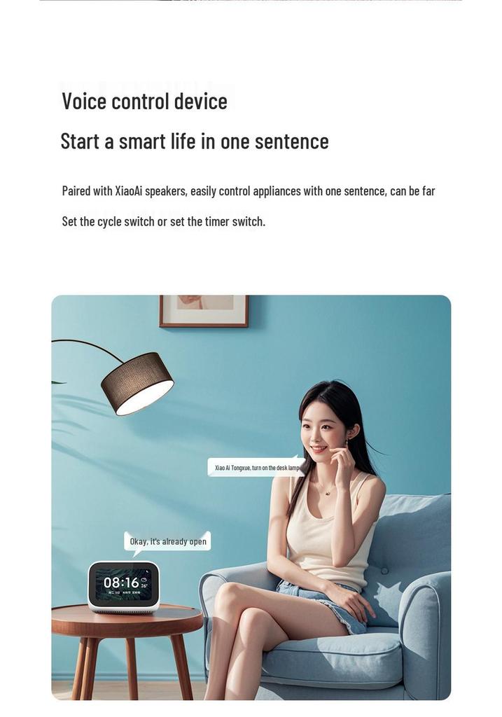 Умная розетка MANKWIFI: Совместимый с Mijia и Xiao Ai, с голосовым управлением, многофункциональный умный пульт дистанционного управления.