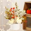 Artificial Maple Leaf Pumpkins Wheat Stalks Tabletop Planter Home Office Decoration Seasonal Display Ornament