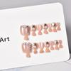 2026 New Wearable Acrylic Ins Style Pink Cat Eye Square Stiletto Nail Art Pre-designed Toenail Stickers with Glue