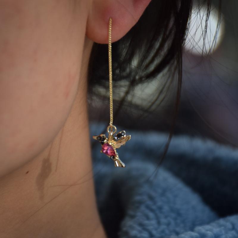 Трендовые длинные висячие серьги в виде маленькой птички для женщин и девушек, серьги-кисточки в виде колибри, ювелирные изделия, индивидуальный подарок
