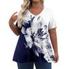 Womens Plus Size Tops Shorts Sleeve Shirts V Neck Casual Clothing Clothes Printed Tops