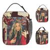 L-Lolas I-Indigos Lunch Bag Funny Lunch Box Office Portable Thermal Tote Handbags For Child Oxford Print Cooler Bag