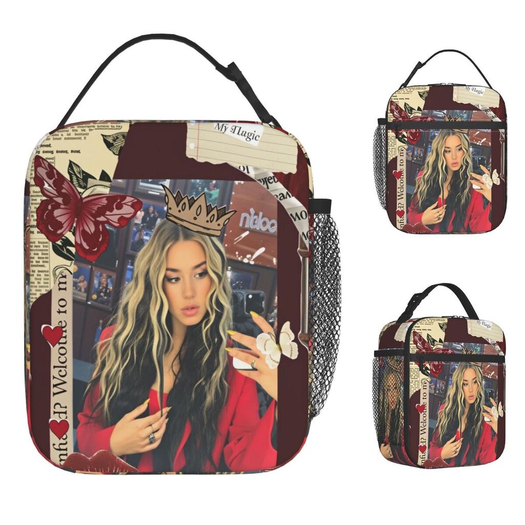 L-Lolas I-Indigos Lunch Bag Funny Lunch Box Office Portable Thermal Tote Handbags For Child Oxford Print Cooler Bag