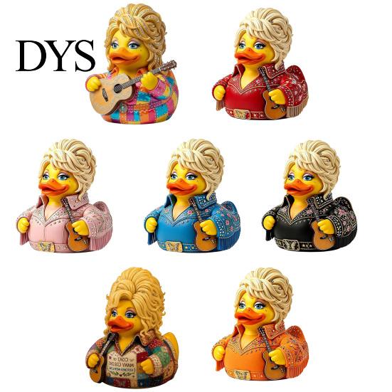 Статуэтка утки из смолы для домашнего декора Parton Memorial Duck, Фигурка Dolly, Статуэтка в стиле кантри-музыки, Ручная роспись фигурки музыканта на гитарную тематику, Декоративная