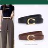 Autumn And Winter Letter C Buckle Women'S Belt Women'S Jeans Belt Women'S Style Decorative Leather Belt