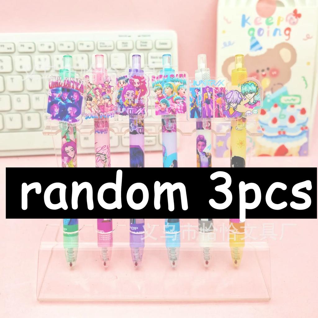 Kpop Demon Hunters 0.5mm Gel Pens Students Kawaii Stationery Cartoon Derivative Peripherals School Exam Pen Writing Painting