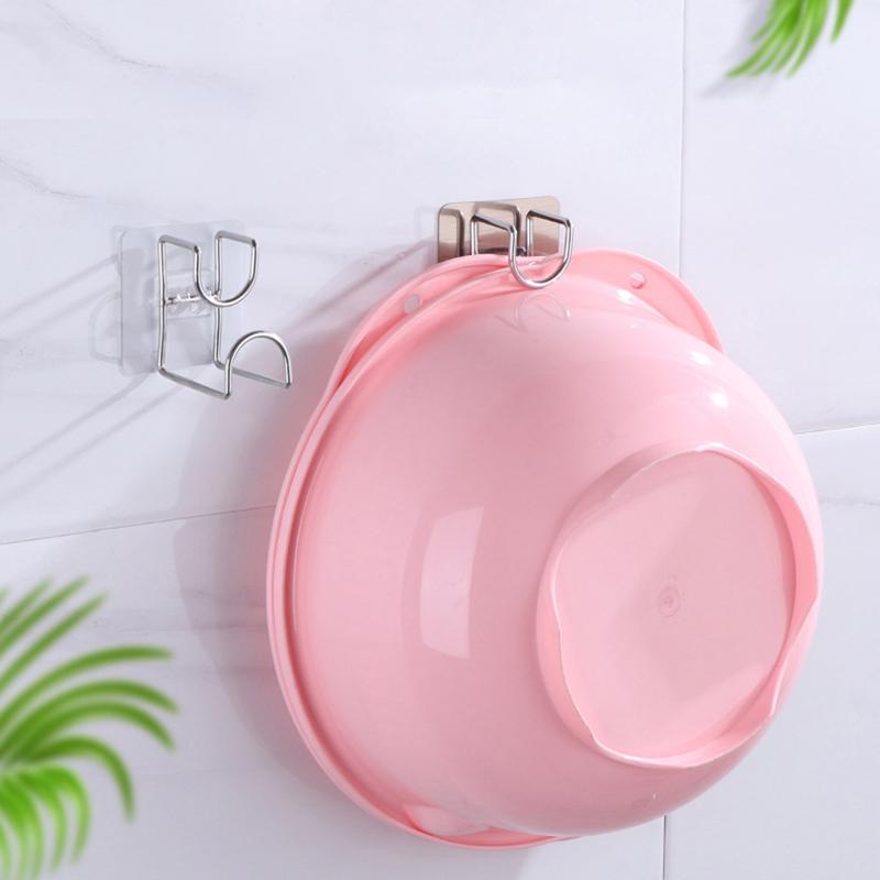 4 шт. прочный самоклеящийся настенный крючок, водонепроницаемые неперфорированные липкие крючки для полок, держатель для швабры, сумки, домашний органайзер