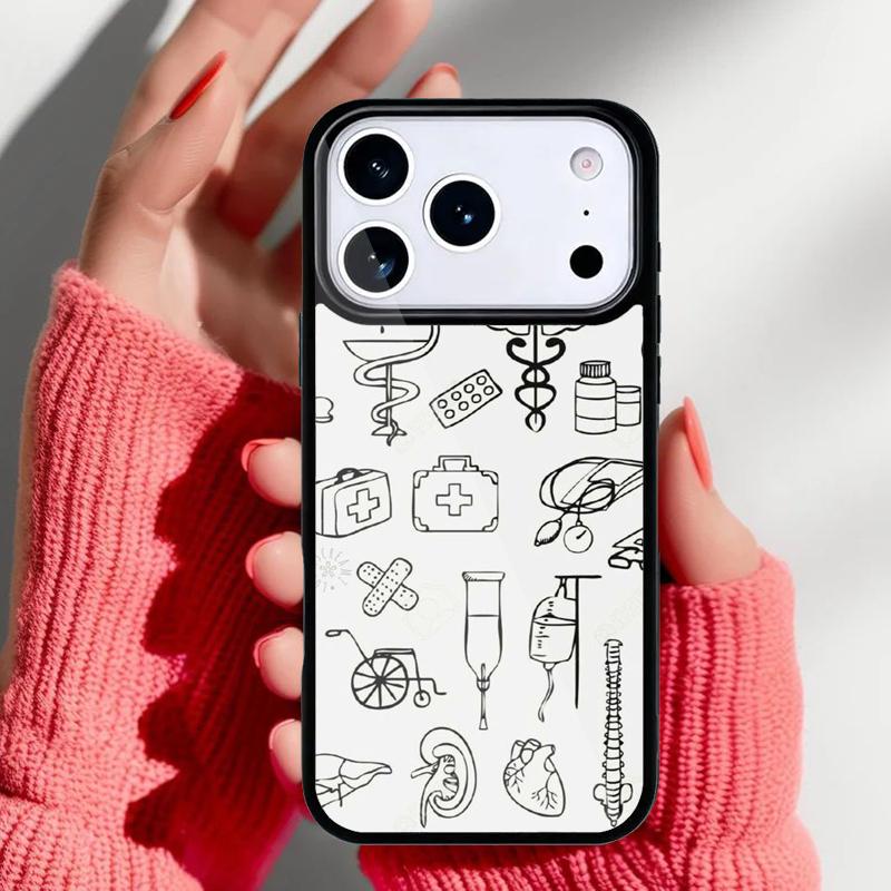 Милый Мультяшный Чехол для Телефона Медсестра Доктор для iPhone 17 16 15 14 13 Pro Max Задняя Крышка для 12 11 Pro Coque