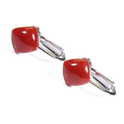 Серьги из красного коралла цвета крови серебро коралл неокрашенный