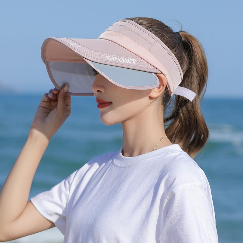 Женская велосипедная дышащая солнцезащитная шляпа с козырьком, женская масштабируемая козырек, пустая верхняя часть, широкие поля, бейсболка, уличные пляжные шляпы с защитой от УФ-излучения