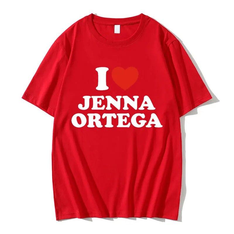 Футболка I Love Jenna Ortega, топы, летние свободные футболки унисекс в стиле хип-хоп с короткими рукавами, унисекс, женская мода, повседневная футболка большого размера, европейский размер