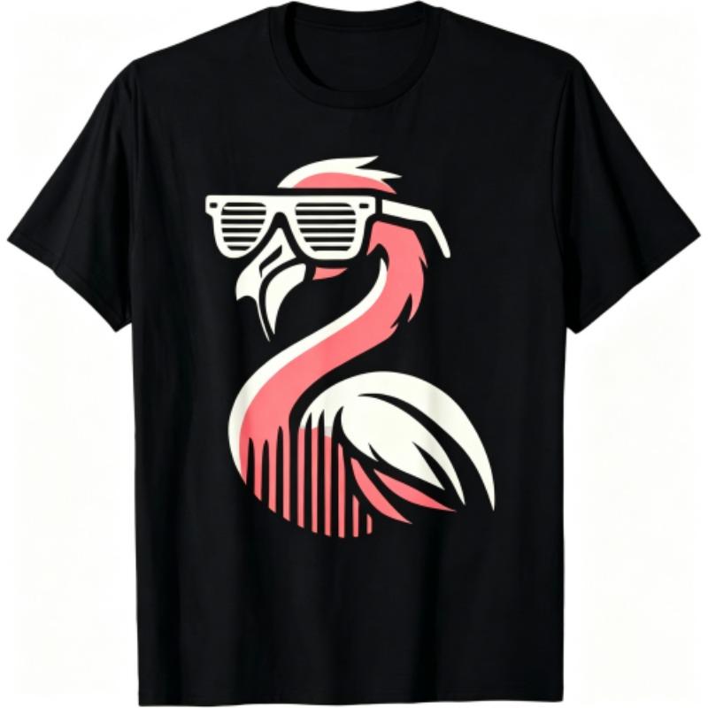 Funny Cool Animal Flamingo Pattern Print Women's T-shirt Summer Men's and Women's Casual Fashion Tops Women's Short Sleeve T-shirt Oversize Clothing